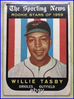 1959 Topps Willie Tasby Sporting News Rookie Stars #143 Orioles Outfield Poor