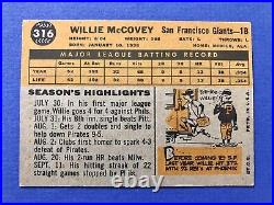 1960 Topps #316 Willie McCovey EX-EXMINT TTC CARDS