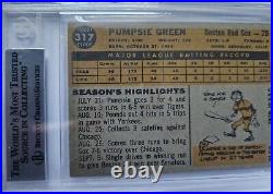 1960 Topps 317 Pumpsie Green Signed Rookie Card Auto RC Boston Red Sox Beckett