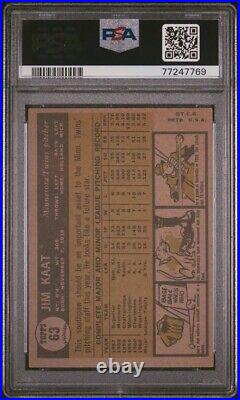 1961 Topps JIM KAAT Signed Baseball Card PSA/DNA #63 HOF Twins