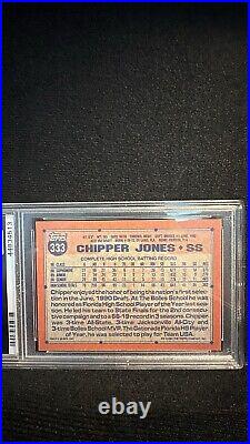 1991 Topps #333 Chipper Jones RC Rookie Gem Mint PSA DNA 10 Auto