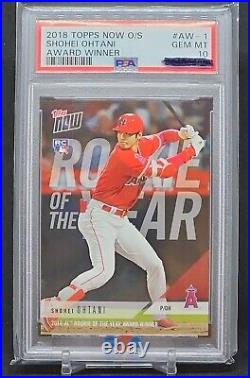 2018 Topps Now Shohei Ohtani #AW-1 Rookie of the Year Award Winner RC PSA 10