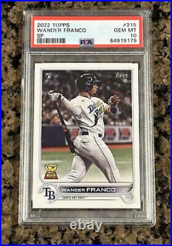 2022 Topps Series 1 Wander Franco SP Rookie Card PSA 10 Tampa Bay Rays #215