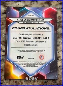 2023 Bowman's Best U MICHAEL PENIX JR Refractor Auto Atlanta Falcons