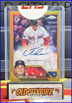 2023 TOPPS CHROME UPDATE TRISTON CASAS GOLD REFRACTOR AUTO RC #'d/50