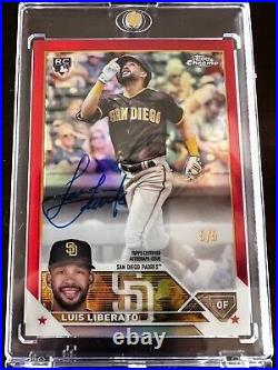 2023 Topps Chrome Luis Liberator Red Refractor Rookie Auto 5/5 SSP Rare Padres