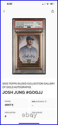 2023 Topps Gilded Collection Josh Jung Gallery of Gold Auto #/50 PSA 9 POP 4