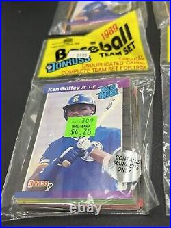 4 Packs 1989 Donruss Ken Griffey Jr. Rated Rookie with Original Walmart Receipt