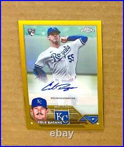Cole Ragans 2023 Topps Chrome Update GOLD REFRACTOR AUTO RC/50 Royals Rookie