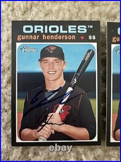 Gunnar Henderson 2020 Heritage Minors Baltimore Orioles IP Autographed Card ROY