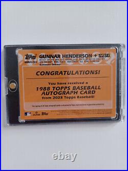 Gunnar Henderson Rookie Autograph 17/25 MLB Topps 2023 baseball card autograph
