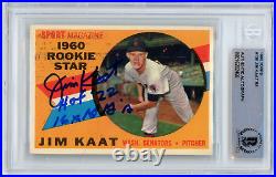 Jim Kaat Signed Autograph 1960 Topps 2 Inscriptions