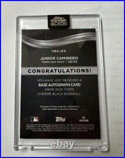 Junior Caminero 2024 Topps Chrome Black #CBA-JCA Base Auto Rays Rookie