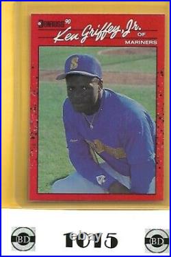 KEN GRIFFEY JR ROOKIE1990 Donruss Baseball card #365 Pink dot Error
