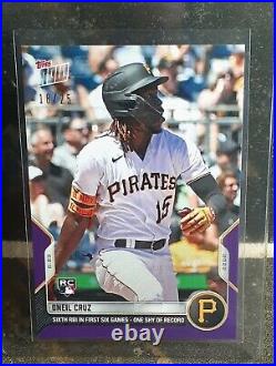 Oneil Cruz- Rookie Card 2022 Topps Now #398- RC Purple Parallel Card 18 /25