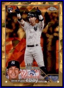Oswaldo Cabrera 2023 Topps Chrome Sapphire Rookie Gold Refractor Card RC /50