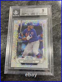 Pete Alonso Rookie Card RC BGS 9 speckled refractor Bowman Sterling /99 POP 3