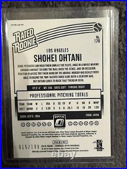SHOHEI OHTANI 2018 Donruss Optic #/199 ORANGE PRIZM Rated Rookie Pitching